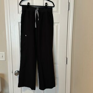 FIGS High Waisted Isabel Wide Leg Pant Size MT Black